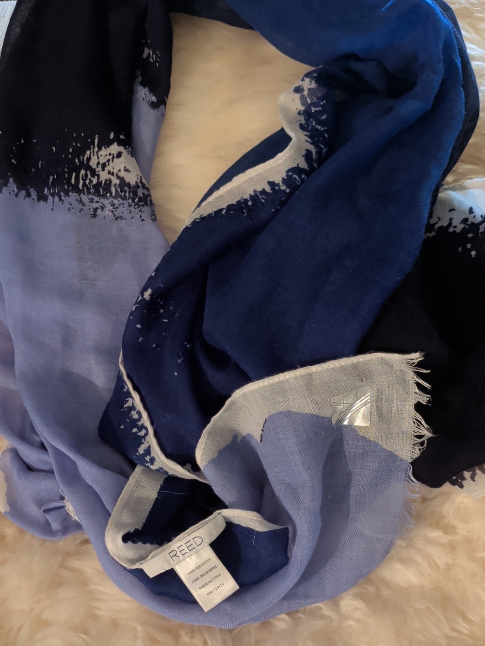 Reed Navy and Light Blue Scarf - Soft Fashion Wrap